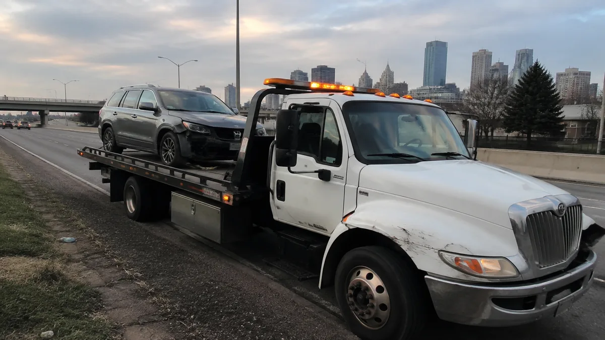24 hour emergency tow truck in Newark NJ at night
